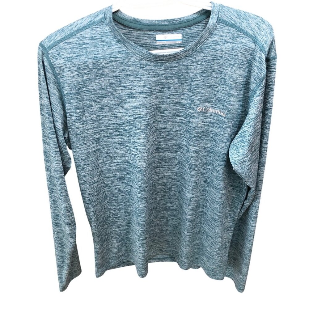 Columbia Mens Tech Trail Shirt M Long-Sleeve Heathered Performance Crew Activewe